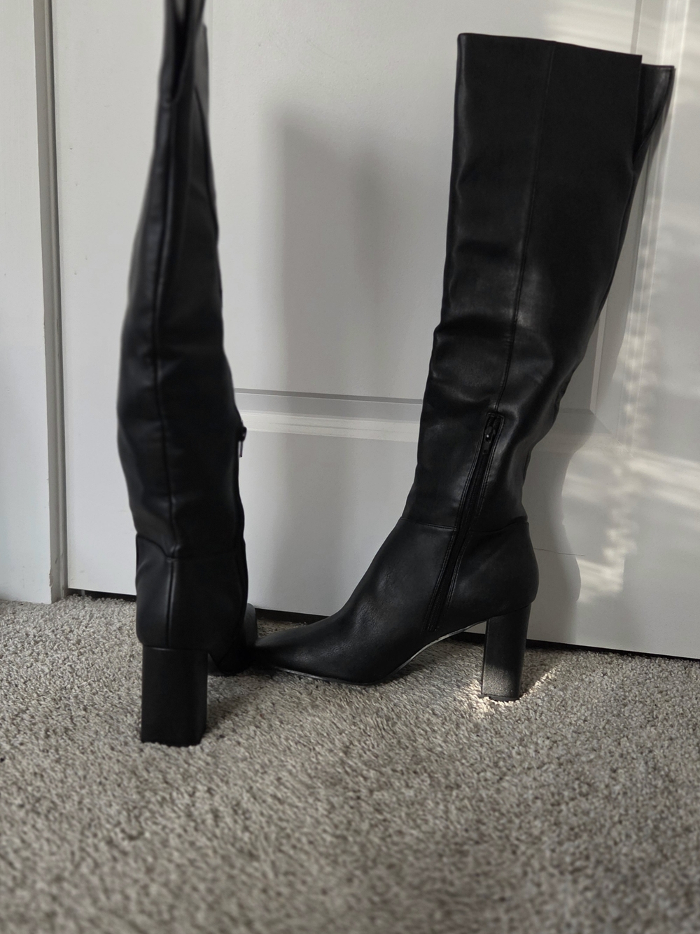 Nine West Black Knee-High Block Heel Boots